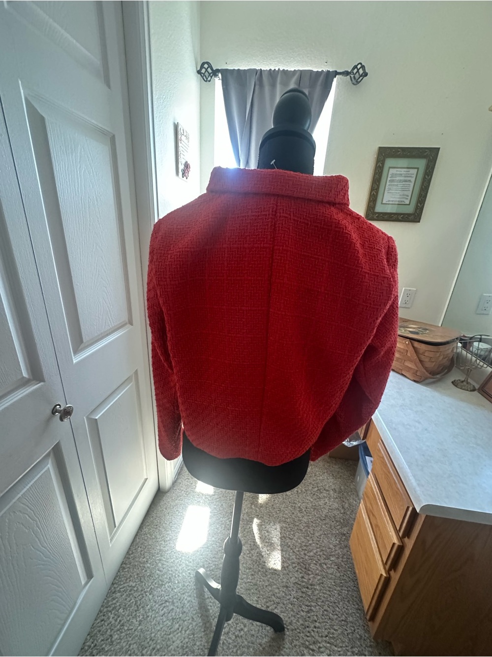 Vigoss Red Textured Button-Front Jacket - Picture 6 of 13